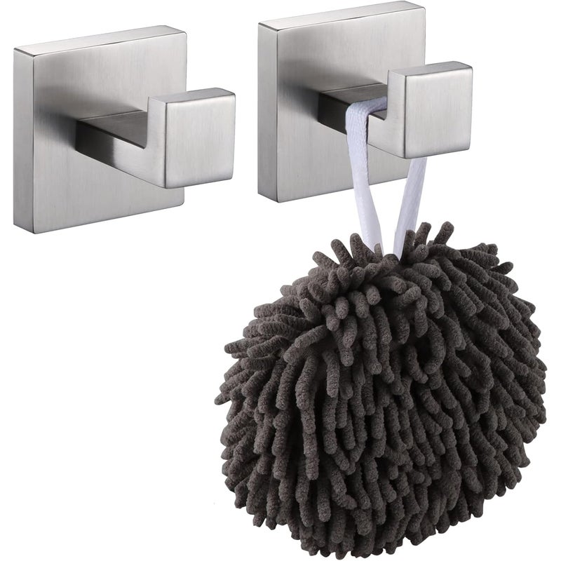 kwadratowe wieszaki ścienne na ręczniki kąpielowe, szlafroki, płaszcze, do łazienki, kuchni, do montażu na ścianie, szczotkowana stal nierdzewna