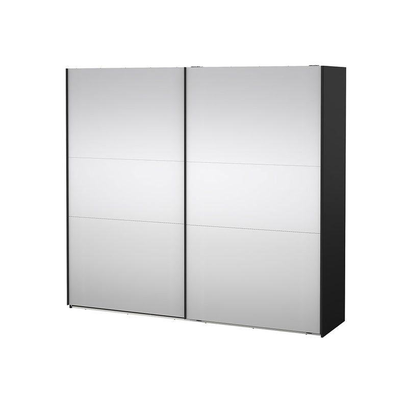 Como szafa przesuwna 2 drzwi z lustrem 245x220cm matowy czarny.