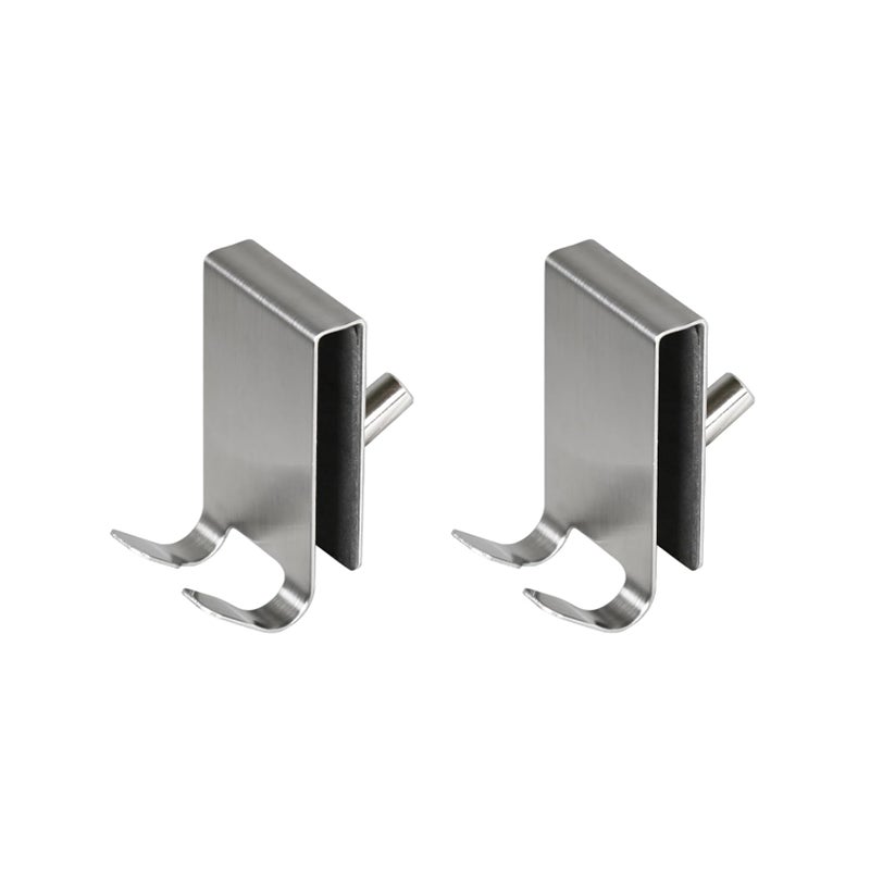 Haczyk prysznicowy, wieszak na ręczniki szklany, dwustronny z gąbką, do drzwi łazienkowych ze szkła o grubości 5-12 mm (srebrny)