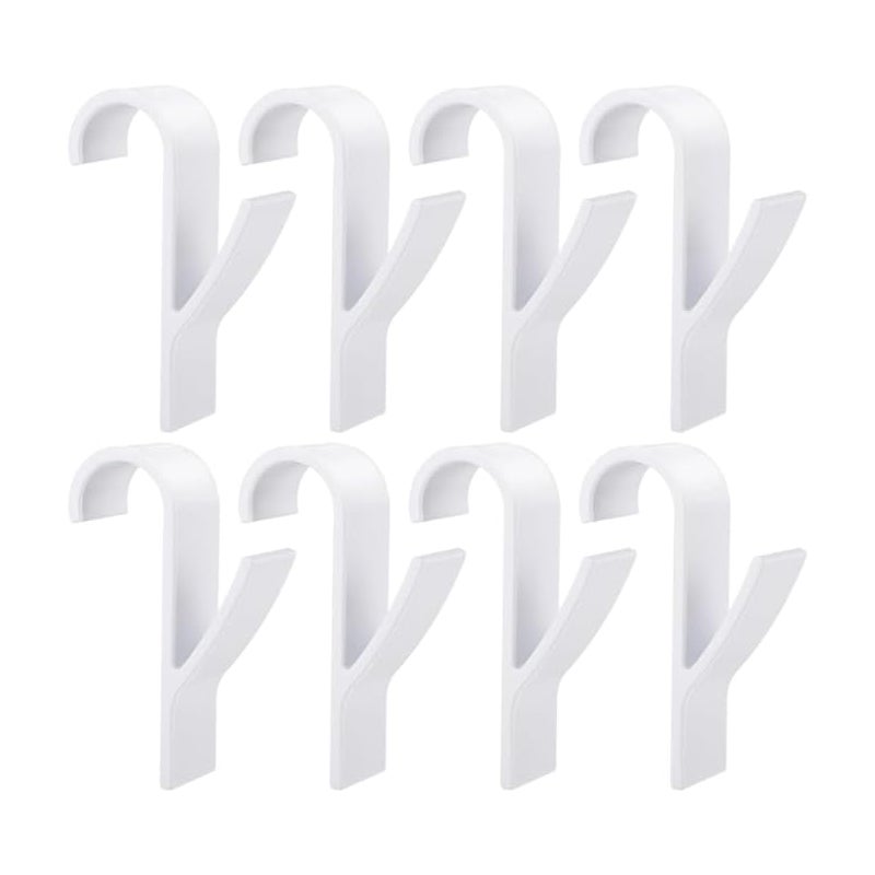 Zestaw 8 haczyków na grzejnik, biały wieszak na ręczniki, wieszak na ręczniki do grzejnika, wieszak na ręczniki łazienkowe (biały)