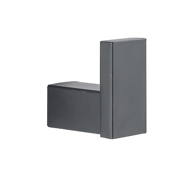 Zestaw 2 wieszaków na ręczniki łazienkowe, ze stali nierdzewnej SUS304, kwadratowe, czarne