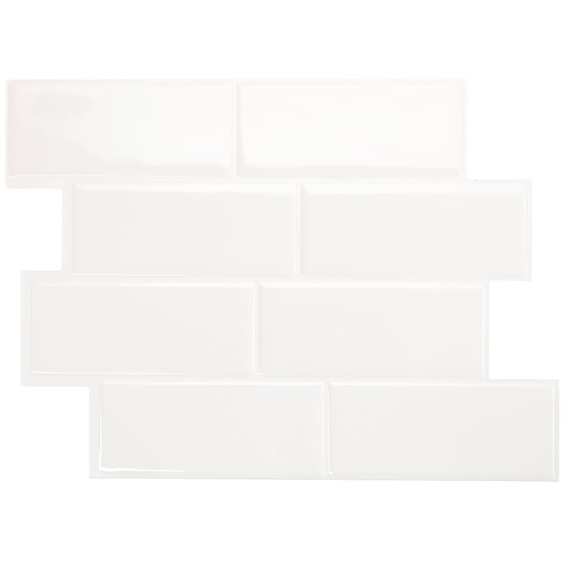 Naklejki ścienne samoprzylepne – biel miejska – efekt porcelany – 29,2 cm x 21,6 cm (opakowanie 10 szt.)