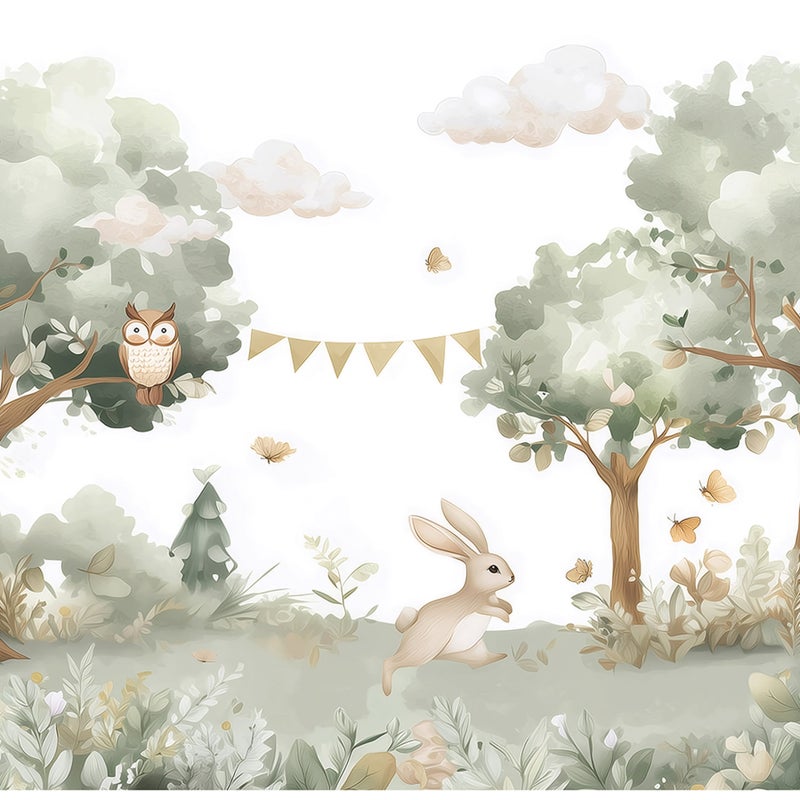 Fototapeta Dla Dzieci Chłopca Dziewczynki Las Zwierzęta 400x280 cm Tapeta Do Sypialni Salonu Kuchni Na Flizelinie