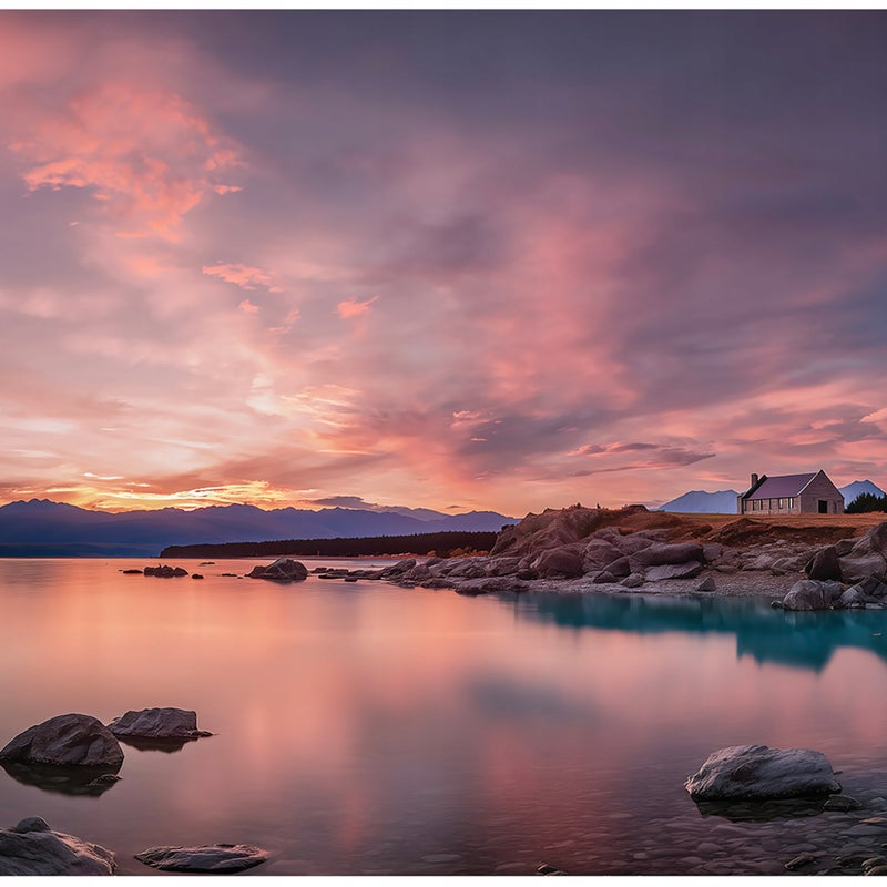 Fototapeta Krajobraz Jezioro Wschód Słońca Niebo 250x175 cm Tapeta Do Sypialni Salonu Kuchni Na Flizelinie