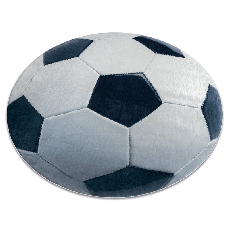 Dywan do prania BAMBINO 38540 koło - Piłka nożna dla dzieci antypoślizgowy - czarny / biały koło 120 cm