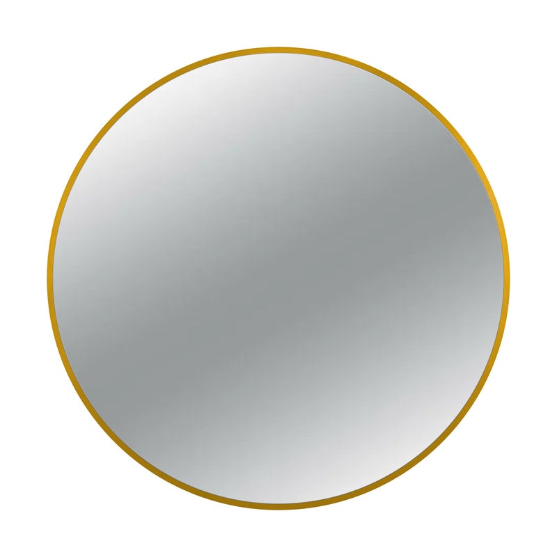 BALNEO - Lustro łazienkowe okrągłe Złote CORINA GOLD 100 cm - Lustro ścienne aluminiowa rama