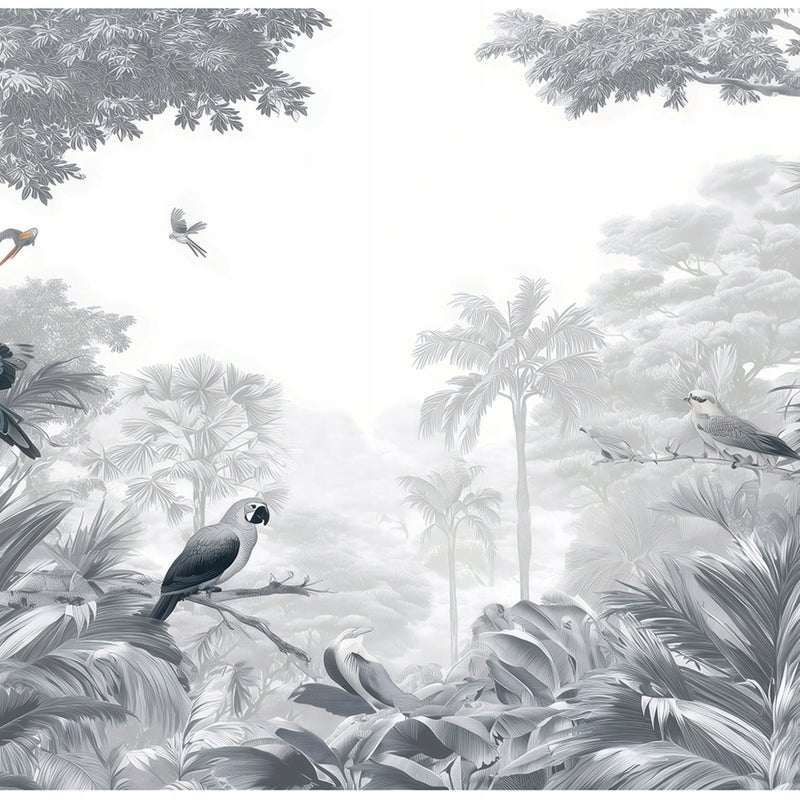 Fototapeta Dżungla Papugi Ptaki Las Tropikalny 250x175 cm Tapeta Do Sypialni Salonu Kuchni Na Flizelinie