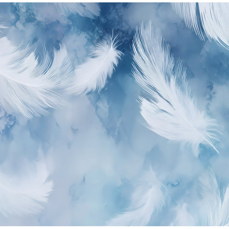 Fototapeta Pióra Biały Abstrakcja Niebieski 400x280 cm Tapeta Do Sypialni Salonu Kuchni Na Flizelinie