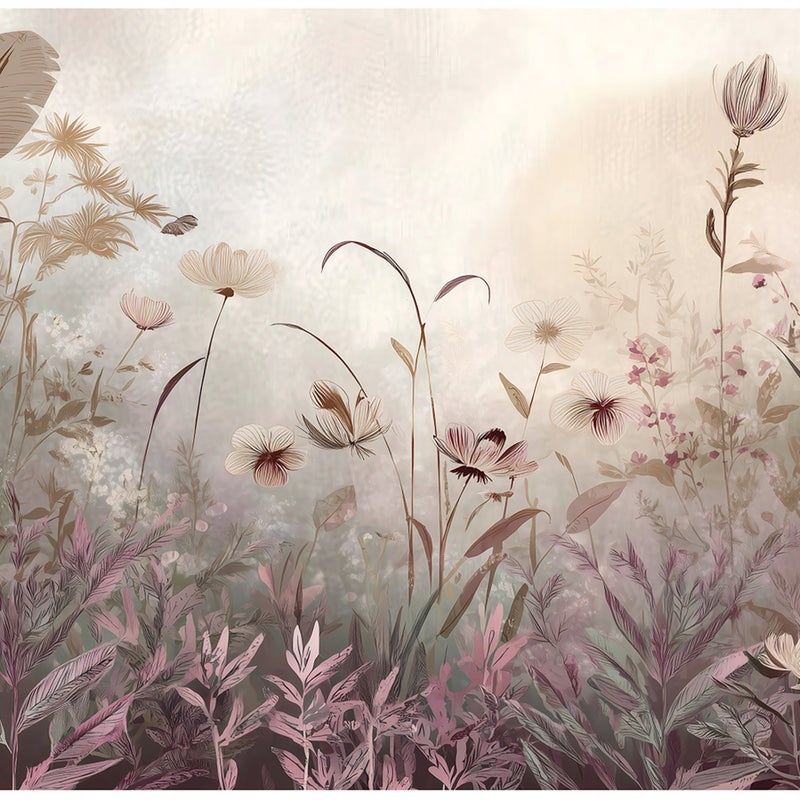 Fototapeta Kiwaty Łąka Vintage Beżowy 400x280 cm Tapeta Do Sypialni Salonu Kuchni Na Flizelinie