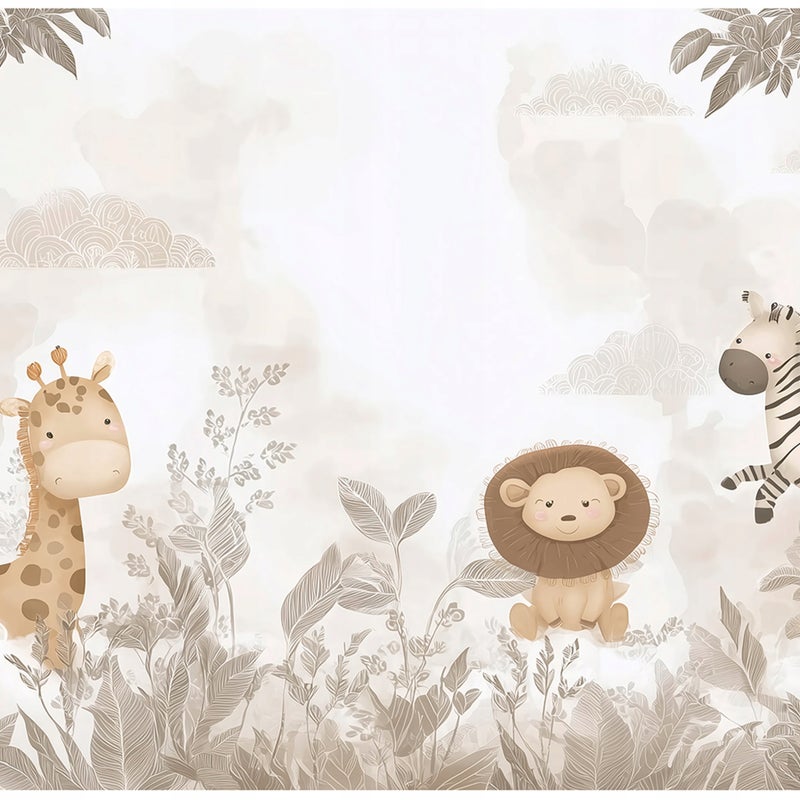 Fototapeta Dla Dzieci Dżungla Zwierzęta Lew Żyrafa 300x210 cm Tapeta Do Pokoju Dziecęcego Na Flizelinie