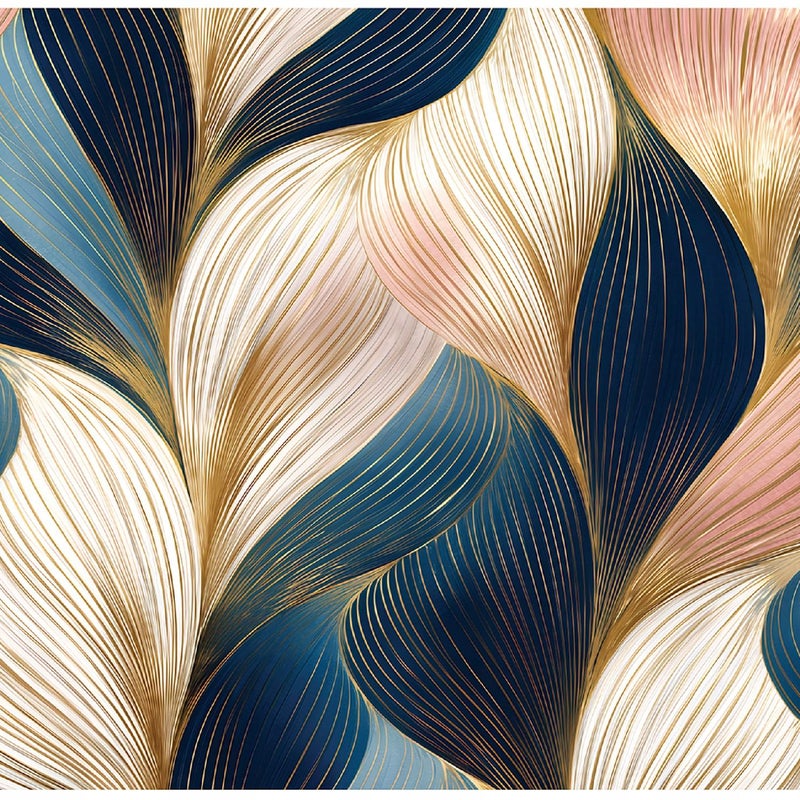 Fototapeta Art Deco Liście Abstrakcja 300x210 cm Tapeta Do Sypialni Salonu Kuchni Na Flizelinie