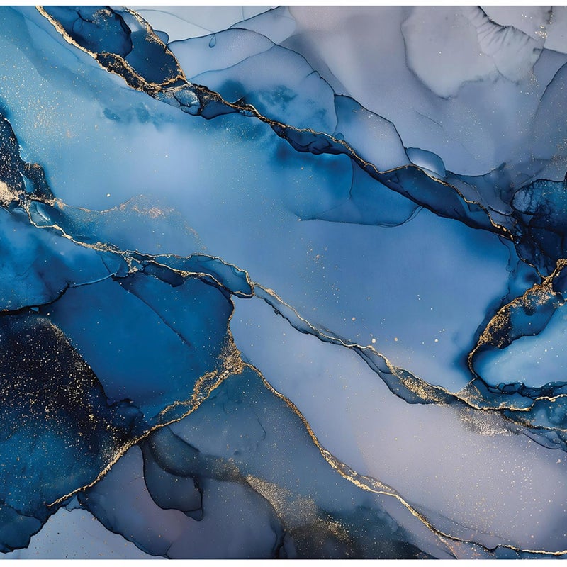 Fototapeta Marmur Złoto Glamour Niebieski 250x175 cm Tapeta Do Sypialni Salonu Kuchni Na Flizelinie