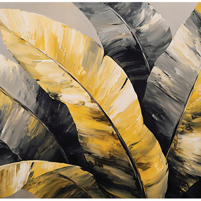 Fototapeta Liście Bananowca Abstrakcja Żółty 400x280 cm Tapeta Do Sypialni Salonu Kuchni Na Flizelinie