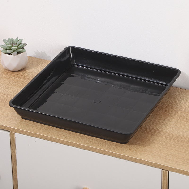 Czarna plastikowa doniczka 15*15 cm, kwadratowa tacka ociekowa, odpowiednia do użytku wewnątrz i na zewnątrz, 2 sztuki