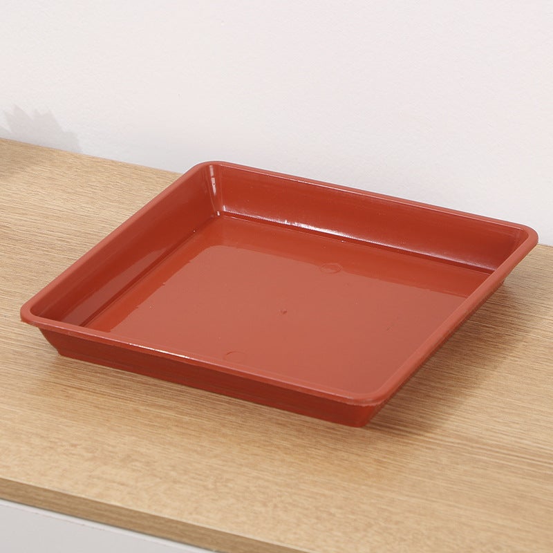 Ceglanoczerwona plastikowa doniczka 15*15 cm, kwadratowa, z tacką ociekową, odpowiednia do użytku wewnątrz i na zewnątrz, 2 sztuki