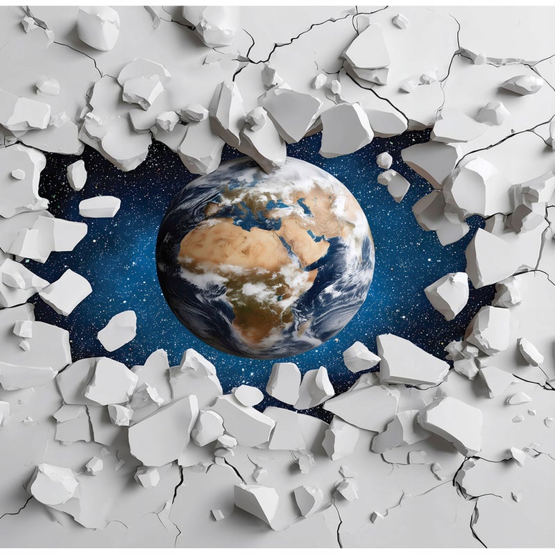 Fototapeta Dla Chłopca Dziewczynki 3D Ziemia Kosmos 350x250 cm Tapeta Dziecięca Na Flizelinie