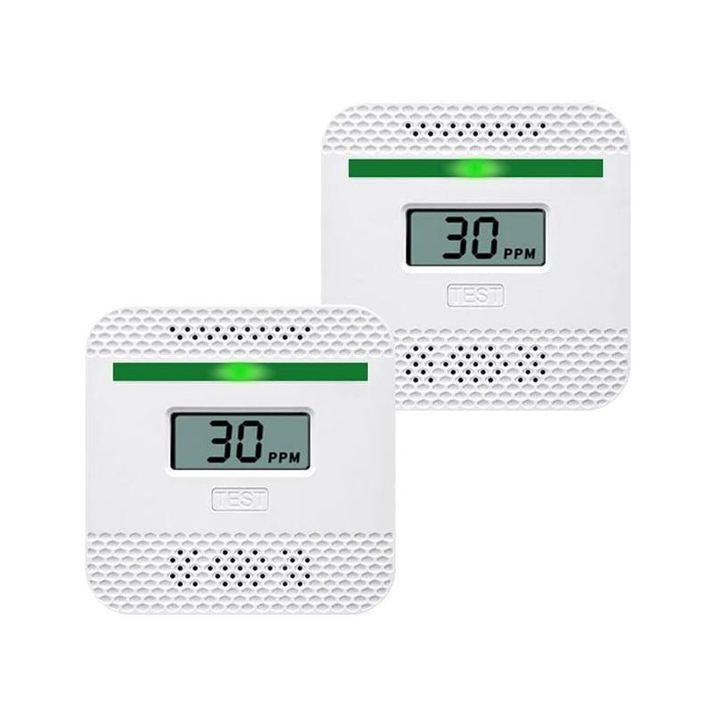 Detektor tlenku węgla, zasilany bateryjnie, detektor gazu z wyświetlaczem i wskaźnikiem temperatury