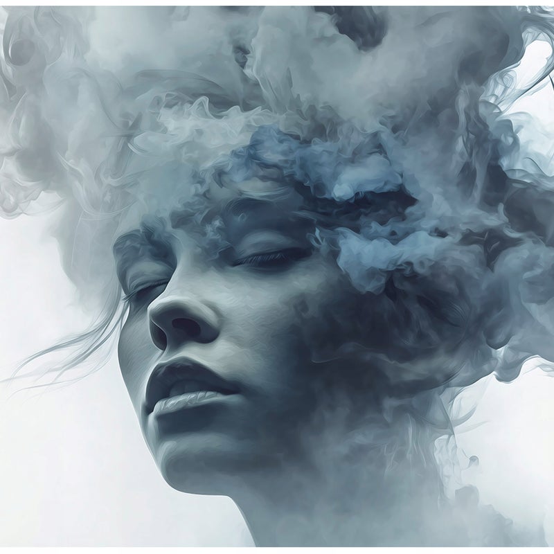 Fototapeta Kobieta Twarz Abstrakcja Niebieski 300x210 cm Tapeta Do Sypialni Salonu Kuchni Na Flizelinie