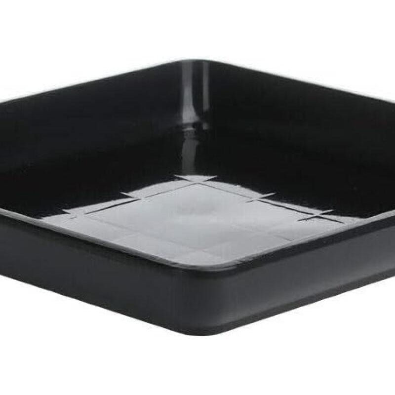 Czarna plastikowa doniczka 35*35 cm, kwadratowa, z tacką ociekową, odpowiednia do użytku wewnątrz i na zewnątrz, 2 sztuki
