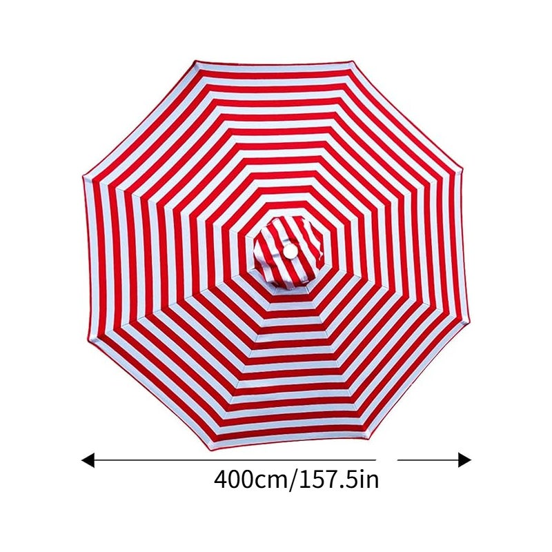 Zapasowy parasol ogrodowy, odporny na promieniowanie UV i warunki atmosferyczne, odpowiedni do ogrodów i plaż, czerwony, 400 cm, 8 żeber
