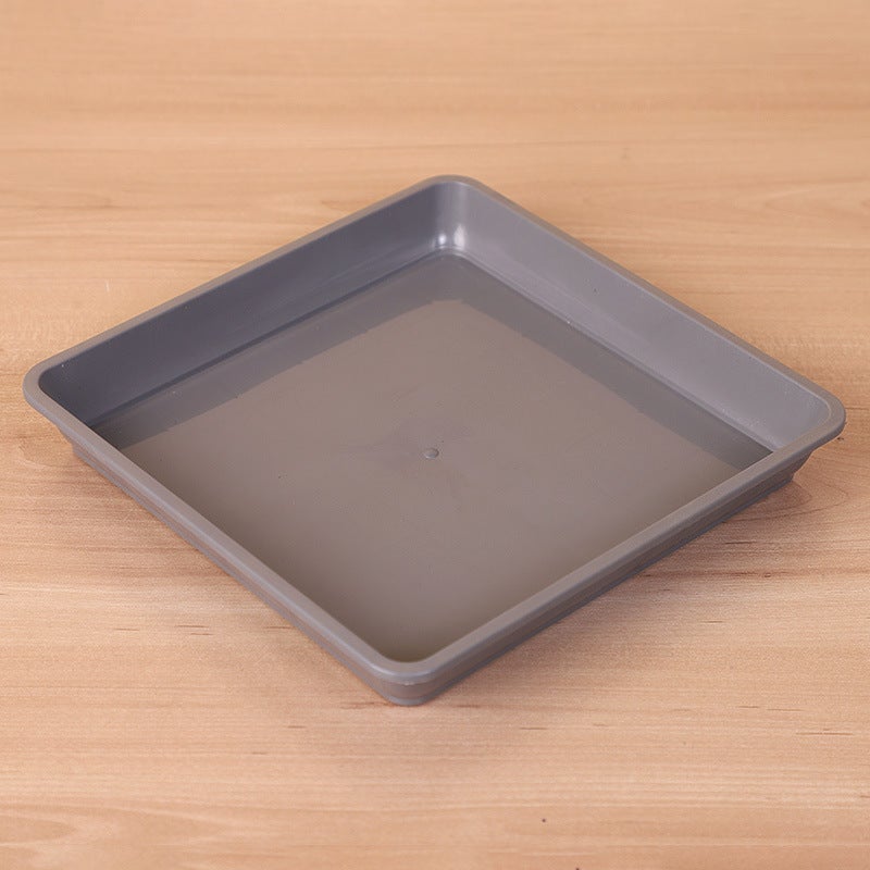 Szara plastikowa doniczka 22*22 cm, kwadratowa tacka ociekowa, odpowiednia do użytku wewnątrz i na zewnątrz, 2 sztuki