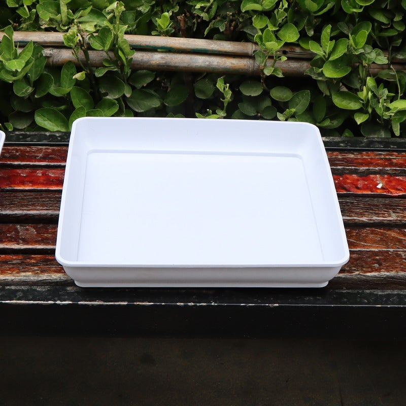 Biała plastikowa doniczka 30*30 cm, kwadratowa tacka ociekowa, odpowiednia do użytku wewnątrz i na zewnątrz, 2 sztuki