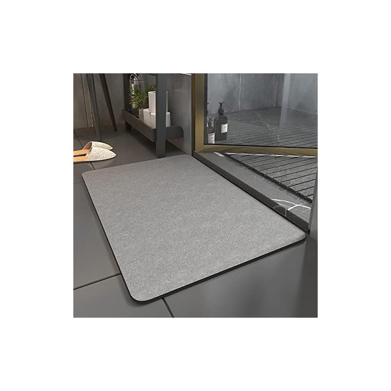Mata łazienkowa szybkoschnąca z ziemi okrzemkowej (40 x 60 cm) w kolorze szarym