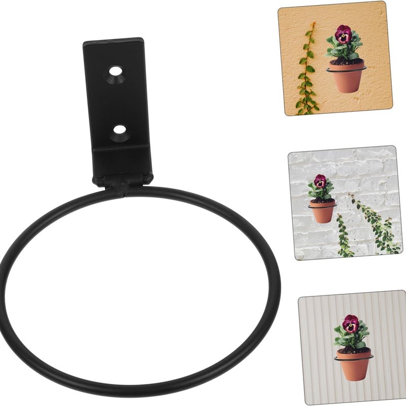 1 szt. Żelazny uchwyt na doniczkę, montowany na ścianie, składany, średnica 20 cm, czarny, odpowiedni do ogrodu, balkonu