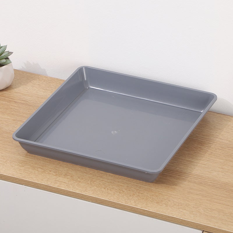 Szara plastikowa doniczka 15*15 cm, kwadratowa tacka ociekowa, odpowiednia do użytku wewnątrz i na zewnątrz, 2 sztuki