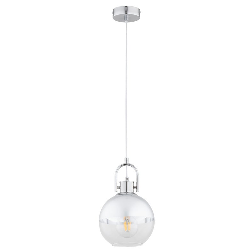 Lampa wisząca Derol chromowana przezroczysta 1xE27x15W wym: 95 x 20 x 20 cm metal Alfa