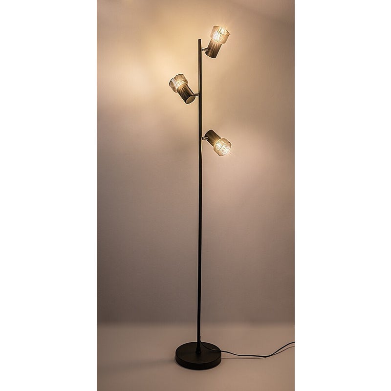 Lampa podłogowa stojąca Hatice czarna-dymiona 3xE14x15W wym: 150 x 35 x 35 cm metal Rabalux