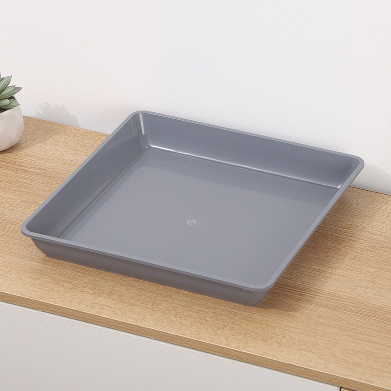 Szara plastikowa doniczka 12*12 cm, kwadratowa tacka ociekowa, odpowiednia do użytku wewnątrz i na zewnątrz, 2 sztuki