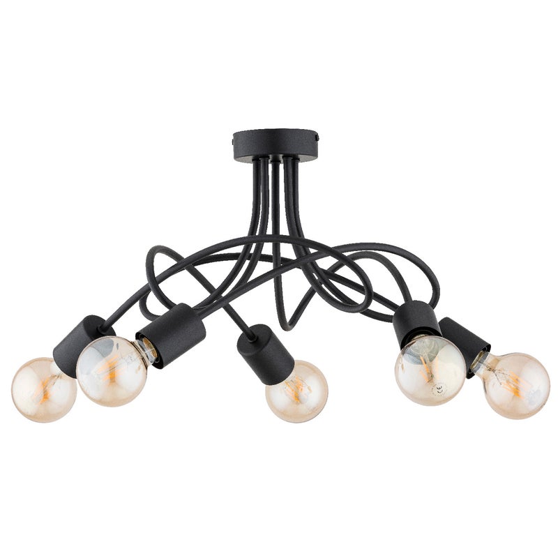 Lampa sufitowa wisząca Ergo czarna 5xE27x15W wym: 27 x 50 x 50 cm metal Alfa