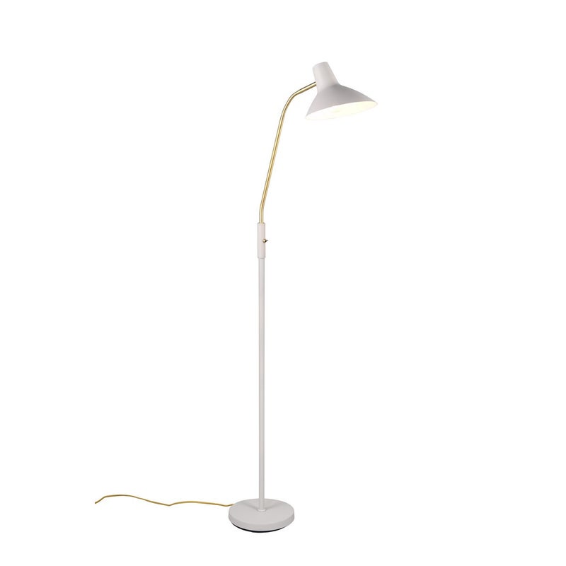 Lampa podłogowa stojąca Traveller szaro-mosiężna 1xE27x10W wym: 145 x 58 x 23 cm metal Trio