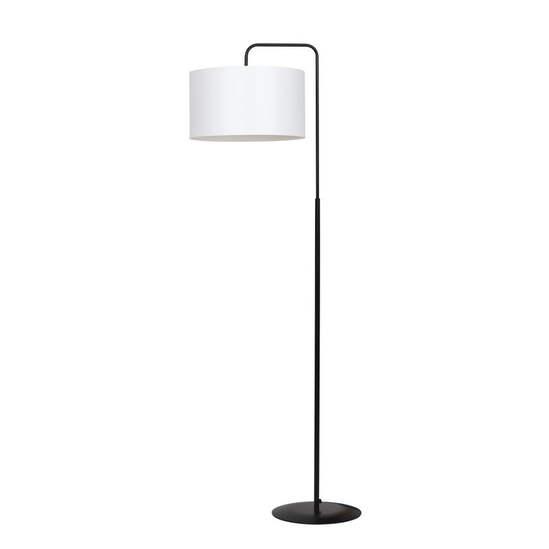 Lampa podłogowa stojąca Trapo czarno-biała 1xE27x15W wym: 150 x 50 x 35 cm tkanina Emibig