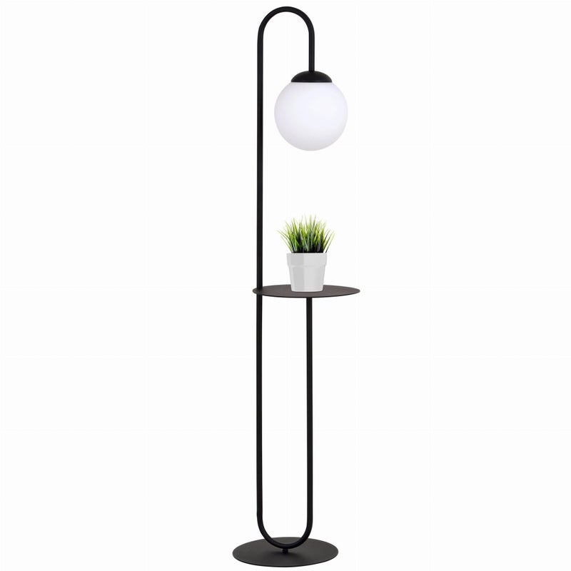 Lampa podłogowa stojąca Bari czarno-biała 1xE14x10W wym: 150 x 30 x 30 cm szkło Emibig