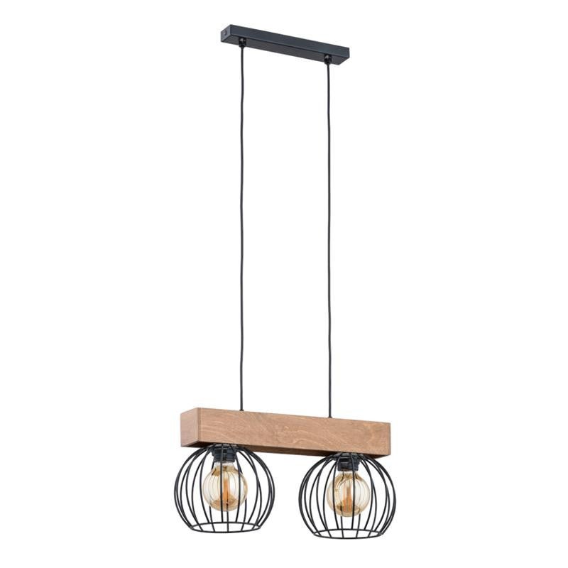 Lampa wisząca Arizan brązowa 2xE27x15W dekoracyjna wym: 90 x 41 x 18 cm metal Alfa