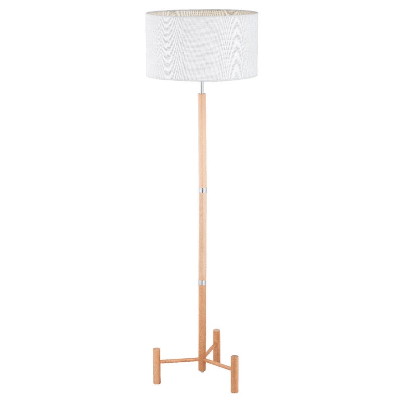 Lampa podłogowa stojąca Supra brązowo-biała 1xE27x15W wym: 155 x 45 x 45 cm metal Alfa