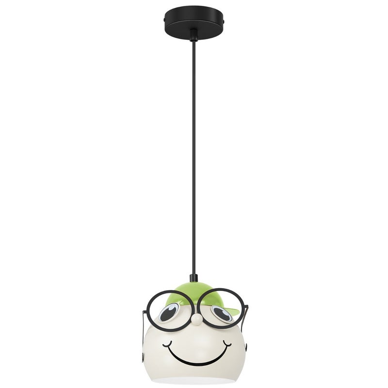 Lampa wisząca Bambini kremowo-czarna-zielona 1xE27x15W dziecięca wym: 110 x 16,5 x 16,5 cm metal Luminex