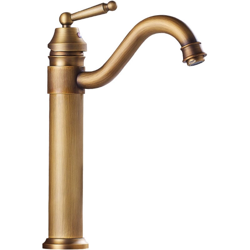 Mosiężna bateria umywalkowa do łazienki z wysoką stopką, bateria łazienkowa z wysoką wylewką, regulowana bateria umywalkowa z ciepłą i zimną wodą, bat