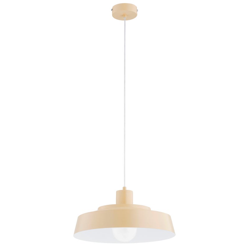 Lampa wisząca Delta kremowo-biała 1xE27x15W do kuchni wym: 85 x 38,5 x 38,5 cm metal Alfa