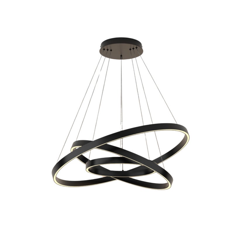 Lampa wisząca Rim czarna LED 115W 3000K 6100lm wym: 120 x 80 x 80 cm aluminium Maytoni