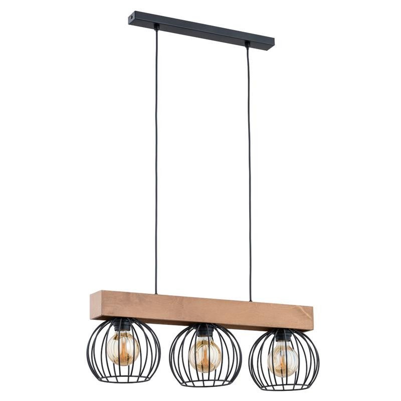 Lampa wisząca Arizan brązowa 3xE27x15W dekoracyjna wym: 90 x 60 x 18 cm metal Alfa