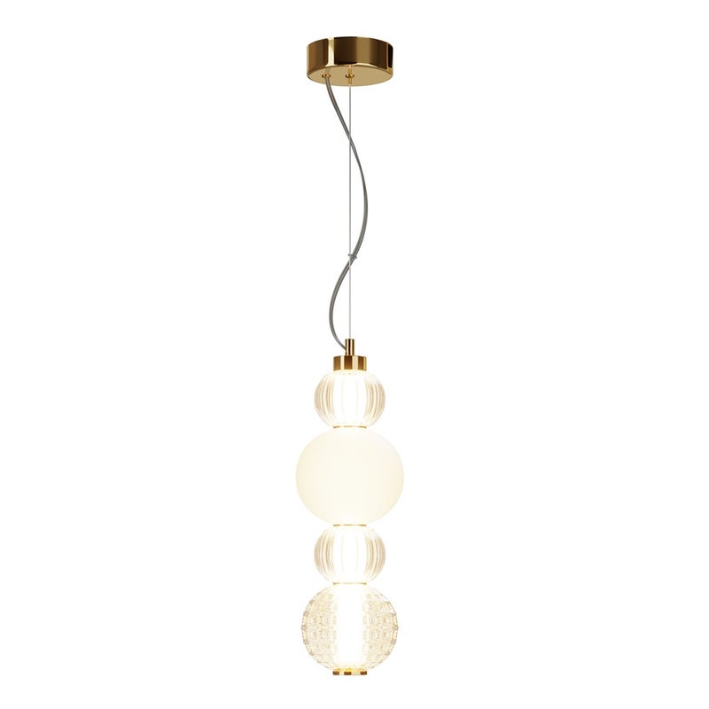 Lampa wisząca Collar mosiężno-złota LED 17W 3000K 950lm wym: 169 x 14,7 x 14,7 cm szkło Maytoni