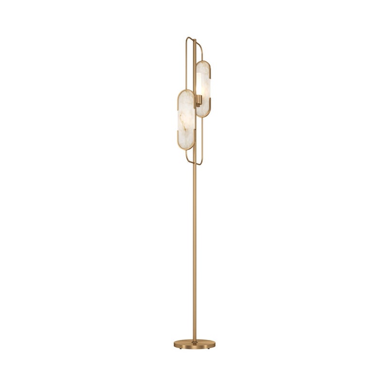 Lampa podłogowa stojąca Marmo mosiężno-złota 2xG9x40W wym: 160 x 23 x 23 cm kamień Maytoni