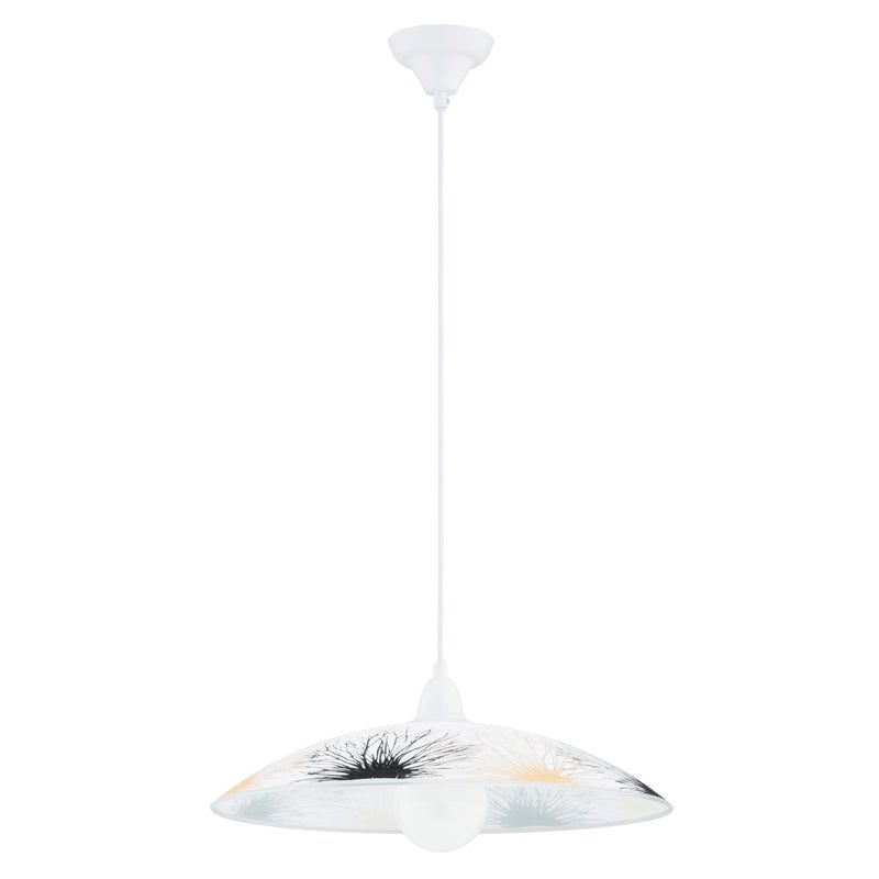 Lampa wisząca Flores biało-czarna-beżowa 1xE27x15W do kuchni wym: 90 x 47 x 47 cm metal Alfa