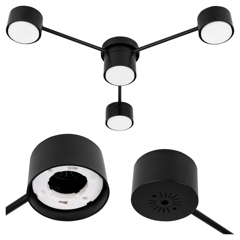Żyrandol LED Guliver GX53 85cm poczwórna lampa sufitowa loft czarny MasterLED