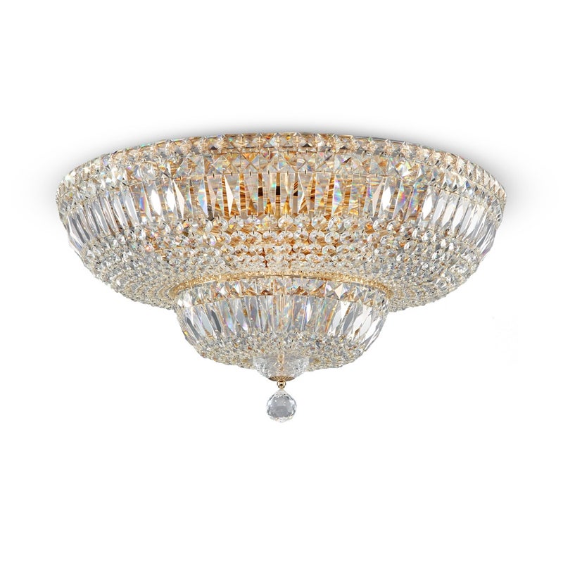 Lampa wisząca Basfor mosiężno-złota 16xE14x60W kryształowa wym: 35 x 60,5 x 60,5 cm kryształ Maytoni