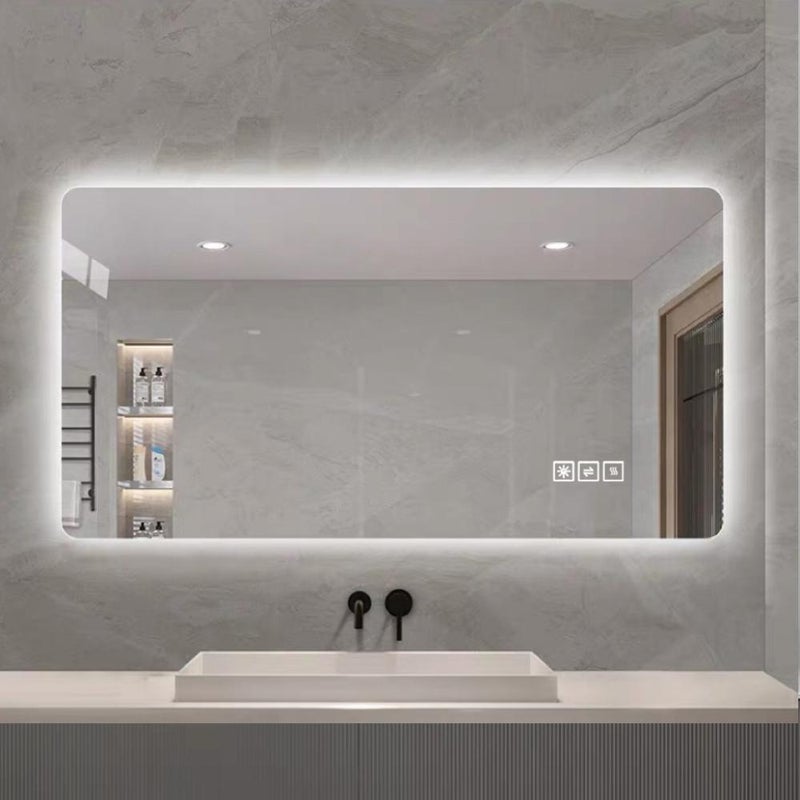 Lustro łazienkowe LED 60x100 cm, przeciwmgielne, trzy kolory ściemnialne, odporne na korozję, zintegrowane oświetlenie