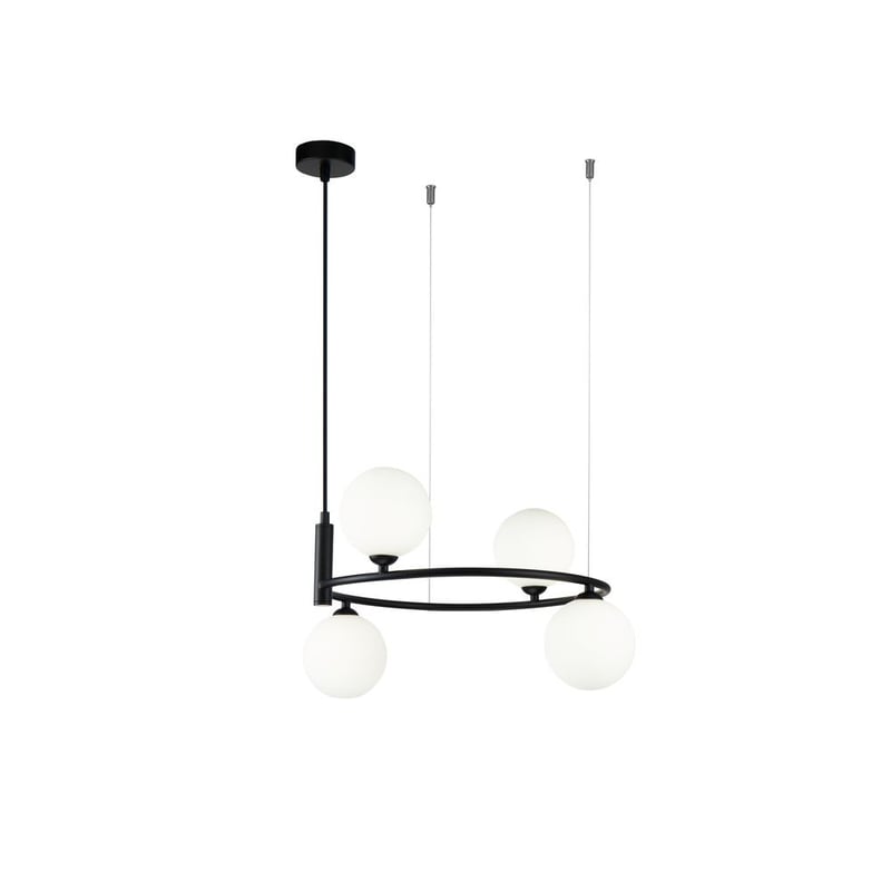 Lampa wisząca Ring czarno-biała 4xG9x25W wym: 184 x 43,5 x 39 cm szkło Maytoni